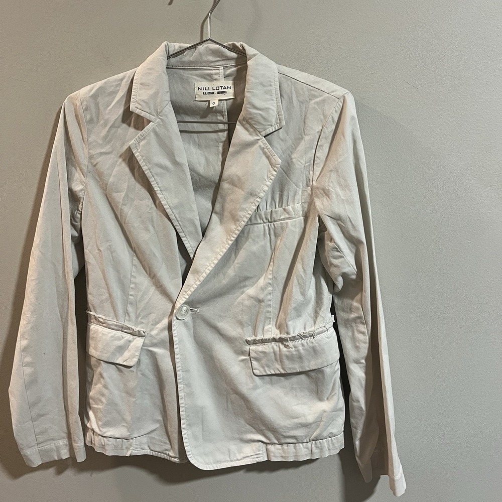Nili Lotan New York Beige Utility Blazer Jacket Women's Size‎ 0